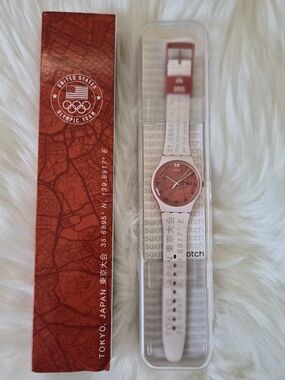 Collectible Swatch Tokyo 2020 Olympics "One Team One Dream" watch Team USA